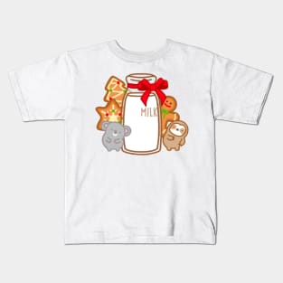 Cute Christmas Milk and Cookies Kids T-Shirt